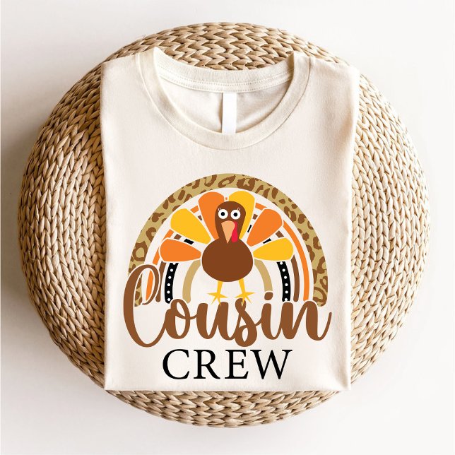 Camiseta Familia Turca De Acción De Gracias De La Tripulaci (Cousin Crew Thanksgiving Cute Turkey Family T-Shirt)