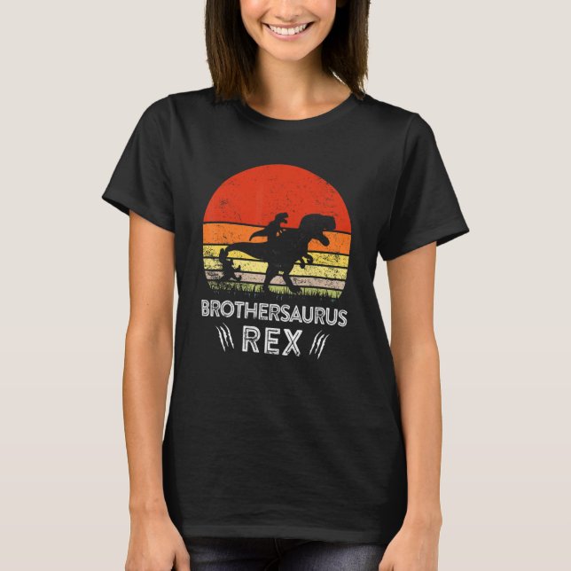 Camiseta Familia Vintage Brothersaurus Rex Dinosaur Mating (Anverso)