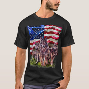 Camiseta Familia Wolf con bandera de los Estados Unidos