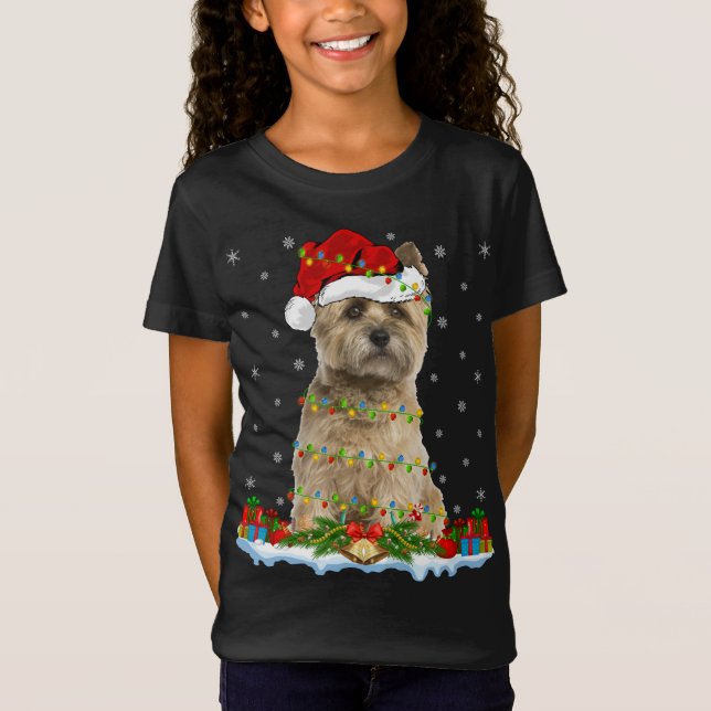 Camiseta Familia Xmas coincidiendo con Santa Hat Perro Terr (Anverso)