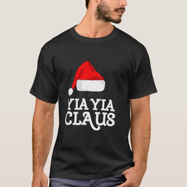 Camiseta Familia Yia Yia Claus Navidades Santa s Gorra Yia  (Anverso)