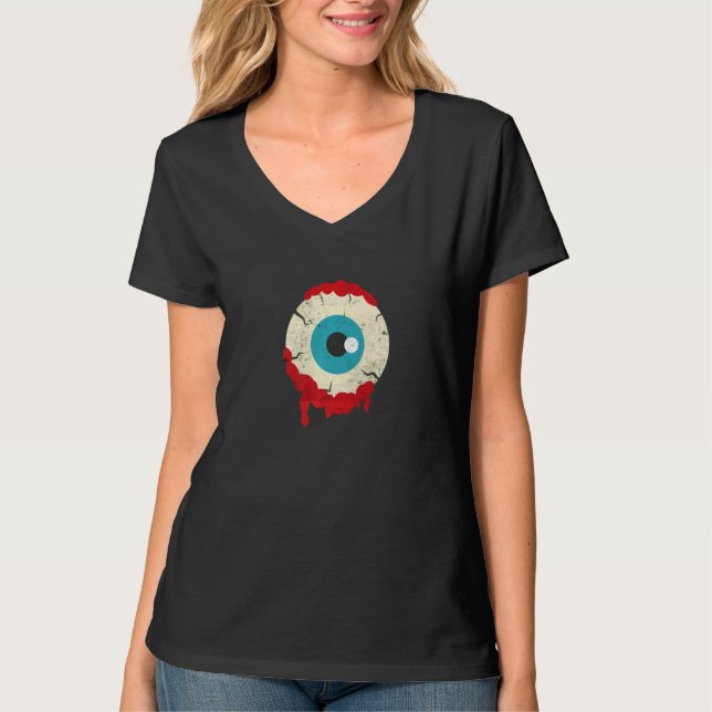 Camiseta Familia Zombie Eyeball Halloween Party Scary Zombi (Anverso)