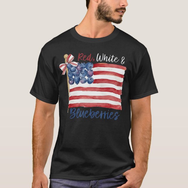 Camiseta Familiar de Fresas Rojas y Azules (Anverso)