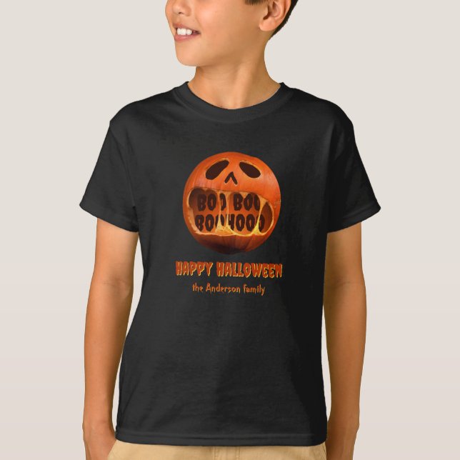 Camiseta familiar de Jack o'lantern de Halloween e (Anverso)