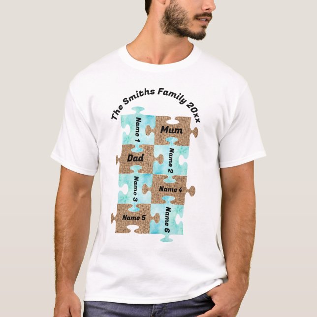 Camiseta familiar personalizada - Ocho piezas de r (Anverso)