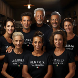 Camiseta Familias Italianas Reunión Personalizada Negra