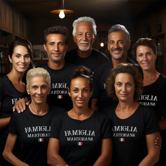 Camiseta Familias Italianas Reunión Personalizada Negra (Subido por el creador)