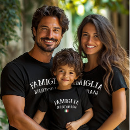 Camiseta Familias Italianas Reunión Personalizada Negra