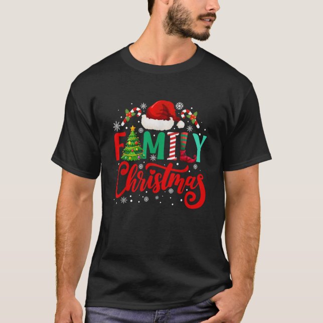 Camiseta Family 2024 Christmas Squad Matching Pajamas Santa (Anverso)