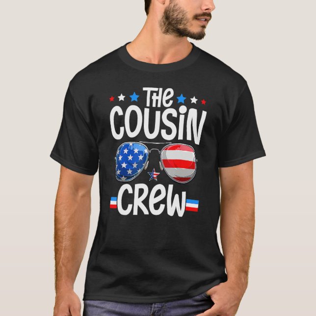 Camiseta Family 4th Of July Ing Cousin Crew American Flag (Anverso)