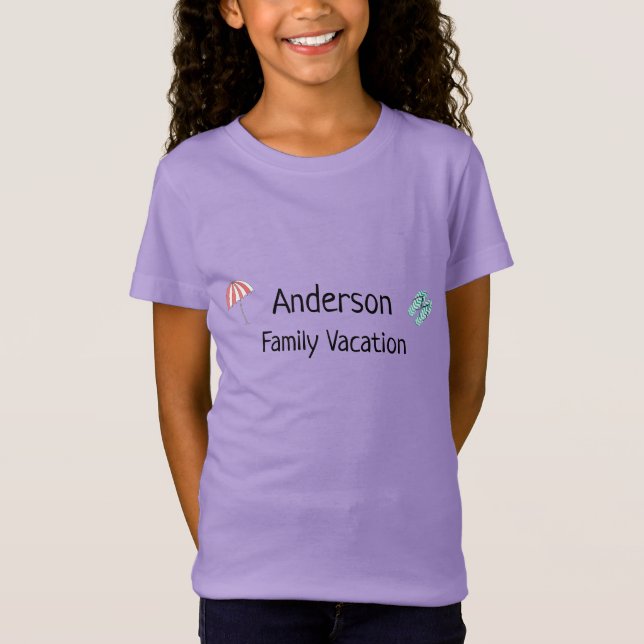 Camiseta Family Beach Vacation Personalized Surname T-Shir (Anverso)