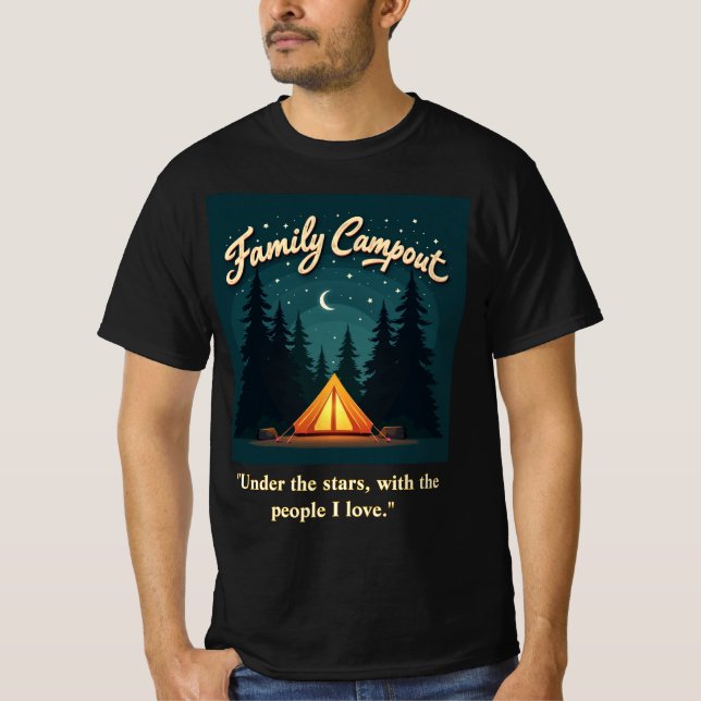 Camiseta Family Campout 2025 – Retro Tent Night Tee (Anverso)