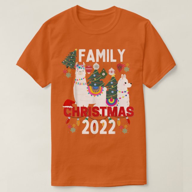 Camiseta Family Christmas 2022 Matching s Squad Llama Love  (Diseño del anverso)