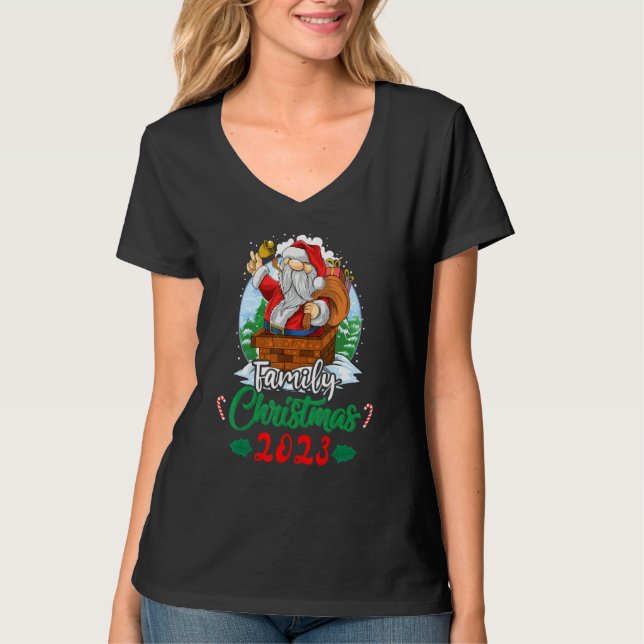 Camiseta Family Christmas 2023 Matching  Squad Santa Elf  1 (Anverso)
