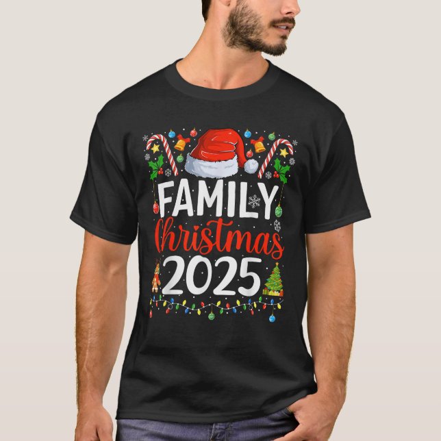 Camiseta Family Christmas 2025 Matching Pajamas Xmas Family (Anverso)