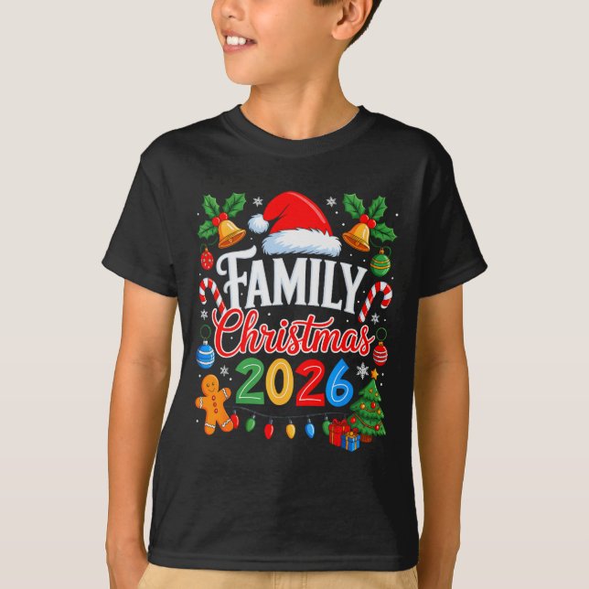 Camiseta Family Christmas 2026 Matching Pajamas Xmas Family (Anverso)