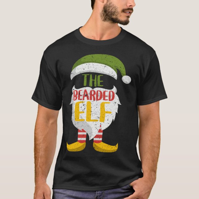 Camiseta Family Christmas Bearded Elf Cute Xmas Holiday (Anverso)