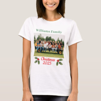Camiseta Family Christmas Personalize Name & Photo T-shirt