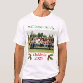 Camiseta Family Christmas Personalize Name & Photo T-shirt