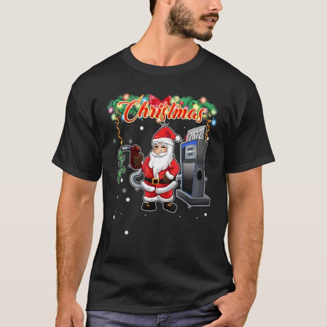 Camiseta Family Christmas Santa Pumping Expensive Gas (Anverso)