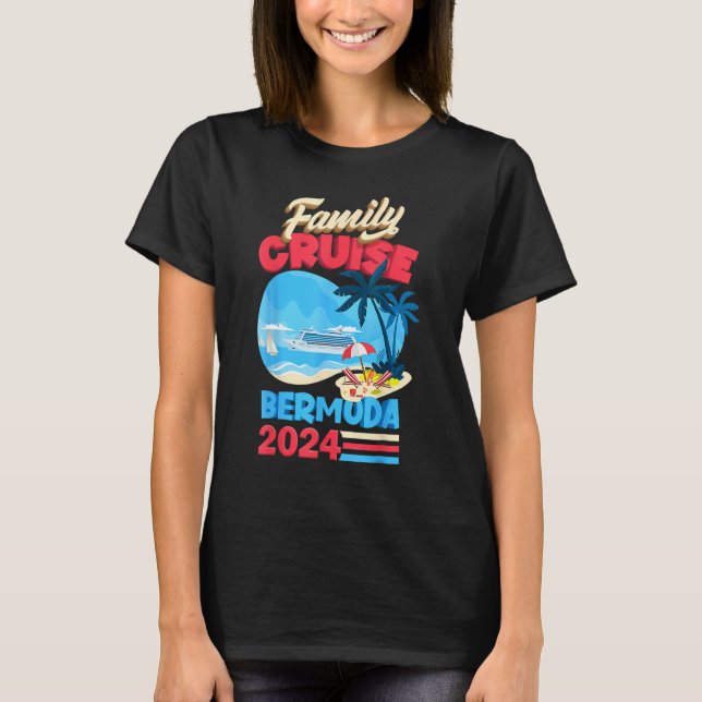 Camiseta Family Cruise Bermuda 2024 Men Women Kids Cruising (Anverso)