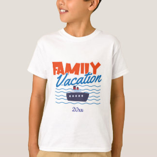 Camiseta Family Cruise Kids Vacation Orange/Blue