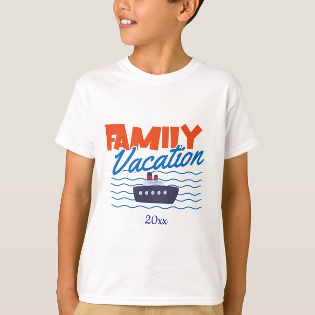Camiseta  Family Cruise Kids Vacation Orange/Blue (Anverso)
