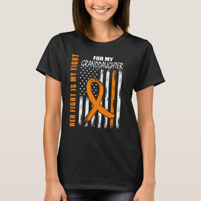 Camiseta Family Fight Granddaughter Leukemia Awareness USA  (Anverso)