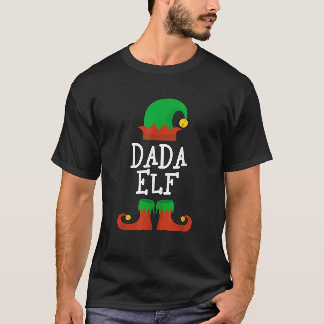 Camiseta Family I m The Dada Elf Christmas Matching Pajama  (Anverso)