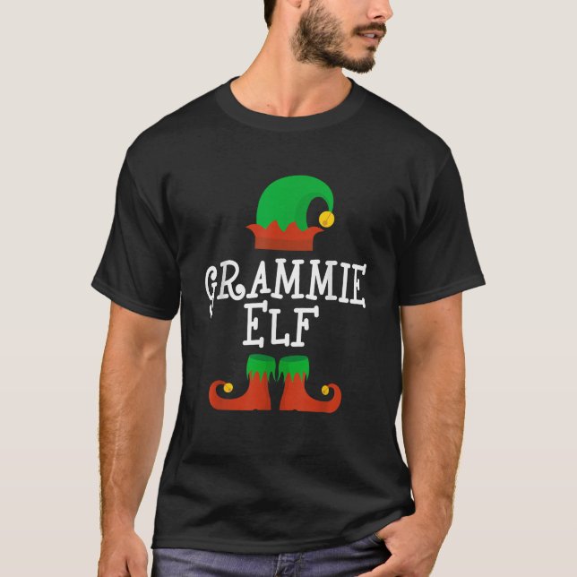 Camiseta Family I m The Grammie Elf Christmas Matching Paja (Anverso)