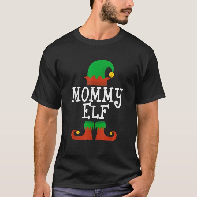 Camiseta Family I m The Mommy Elf Christmas Matching Pajama (Anverso)