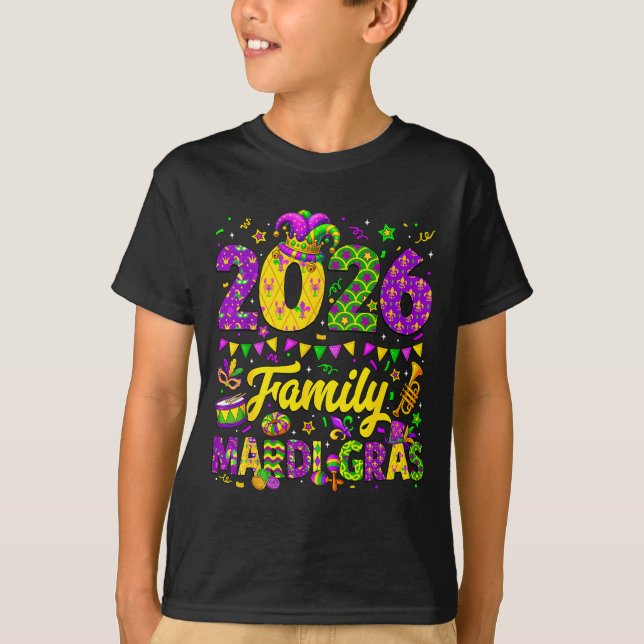 Camiseta Family Mardi Gras 2026 Fat Tuesday Family Matching (Anverso)