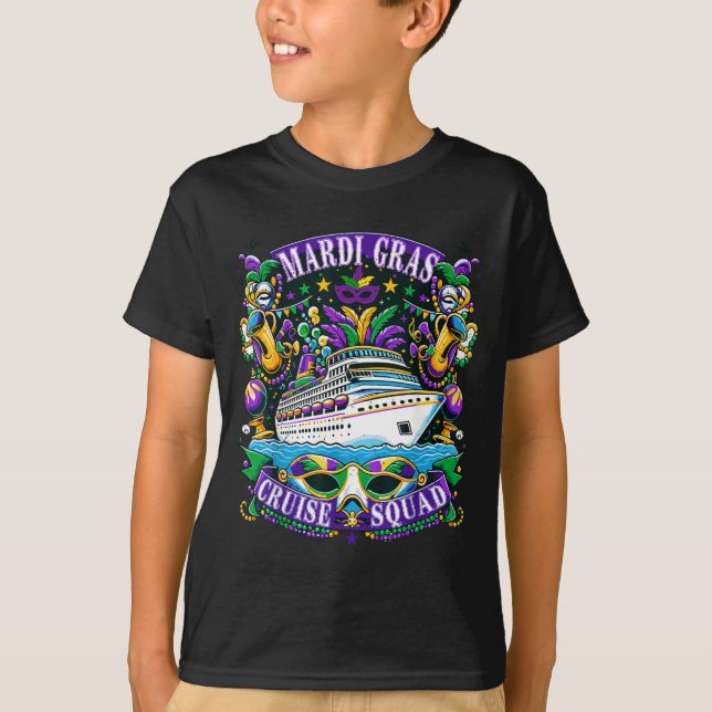 Camiseta Family Mardi Gras Cruise Squad Vacation Trip Ship  (Anverso)