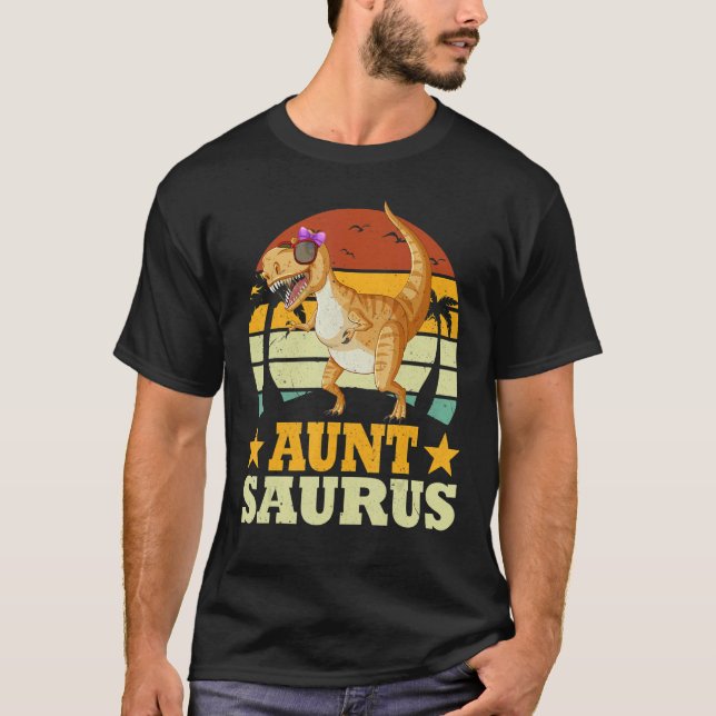 Camiseta Family Matching  Auntsaurus Dinosaur Aunt Saurus (Anverso)