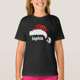 Camiseta Family Matching Christmas Santa Hat Custom Name