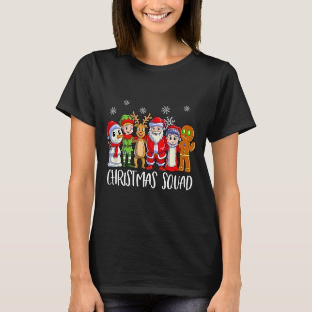 Camiseta Family Matching Christmas Squad Santa Reindeer Elf (Anverso)