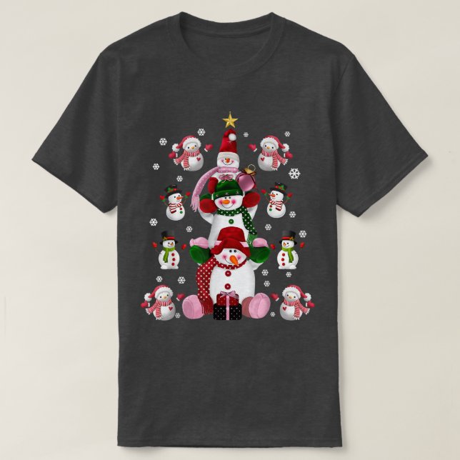 Camiseta Family Matching Group Set Kids Cute Snowmen Christ (Diseño del anverso)
