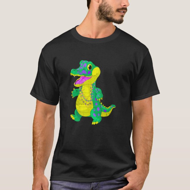 Camiseta Family Matching Madri Gras Alligator Festival Carn (Anverso)