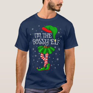 Camiseta Family Matching Women Girls I'm The Bossy Elf Chri