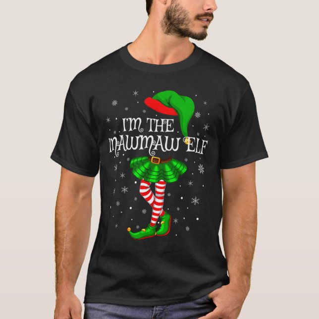 Camiseta Family Matching Women Girls I'm The Mawmaw Elf Chr (Anverso)