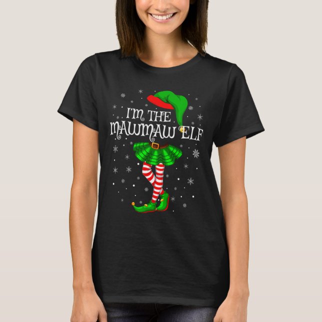Camiseta Family Matching Women Girls I'm The Mawmaw Elf Chr (Anverso)