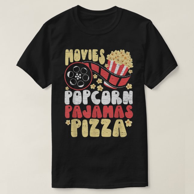 Camiseta Family Movie Watching Night Popcorn  (Diseño del anverso)