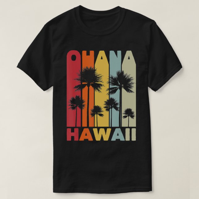 Camiseta Family Ohana Hawaiian Retro Hawaii Tropical Summer (Diseño del anverso)