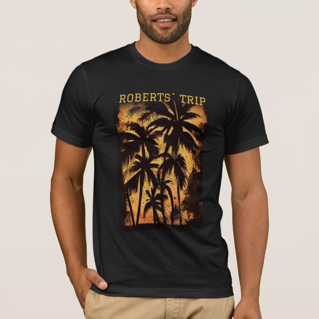 Camiseta Family summer vacation beach palm trees (Anverso)