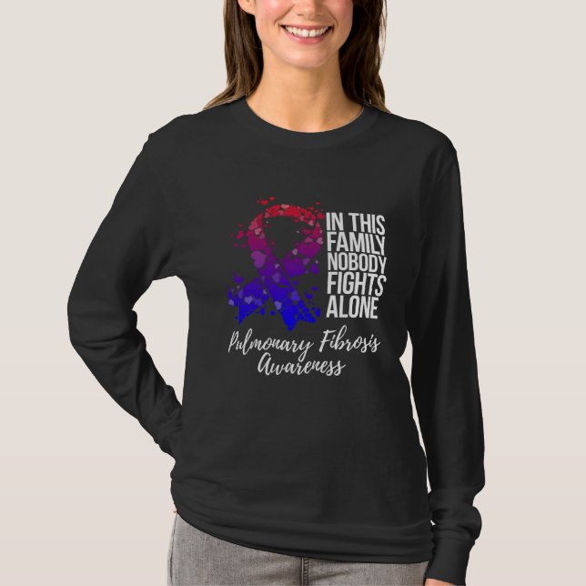 Camiseta Family Support Pulmonary Fibrosis Awareness (Anverso)