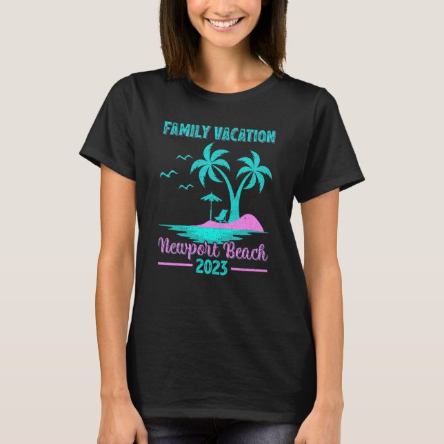 Camiseta Family Vacation 2023 Palm Tree California Newport (Anverso)