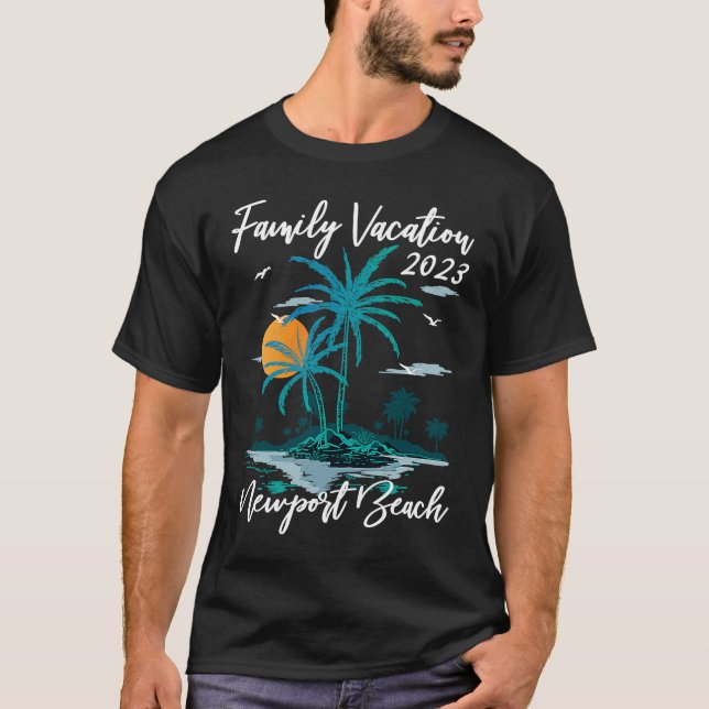 Camiseta Family Vacation 2023 Sunset California Newport Bea (Anverso)