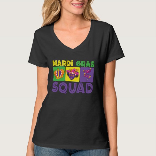 Camiseta Family Vacation Couple Cute Mardi Gras Squad (Anverso)