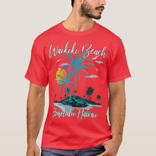 Camiseta Family Vacation Retro Sunset Honolulu Hawaii Waiki