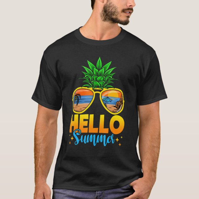 Camiseta Family Vacation Sunglasses Pineapple Hello Summer (Anverso)